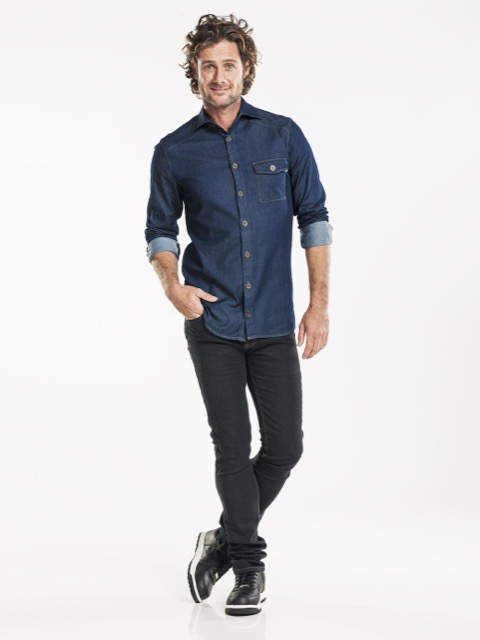 Men Blue Denim Stretch